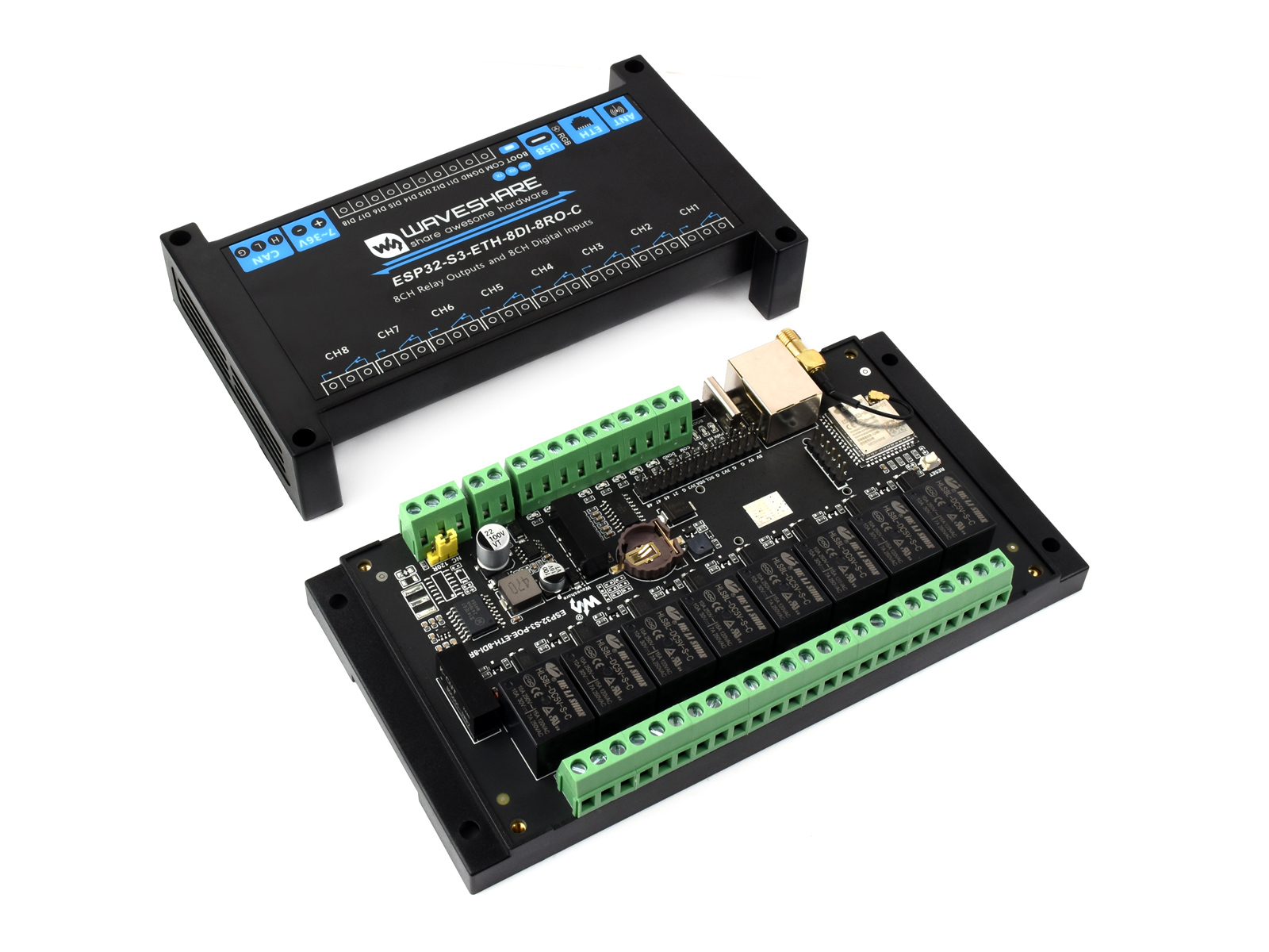 Esp32 S3 - 산업용 8채널 ESP32-S3 WiFi 릴레이 모듈,