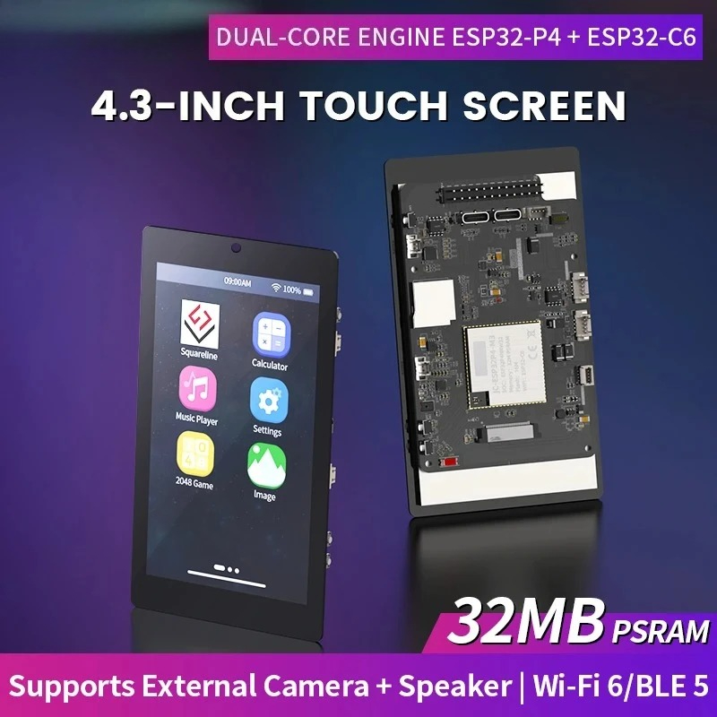 Esp32 C6 - 4.3인치 480x800 IPS 정전식 터치스크린 ESP32P4