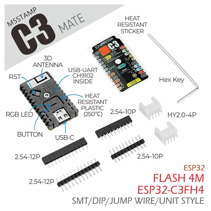 AS95-ESP32-C3 개발 보드 M5stamp C3 - Esp32 Wifi Bluetooth Module 리뷰 및 가격
