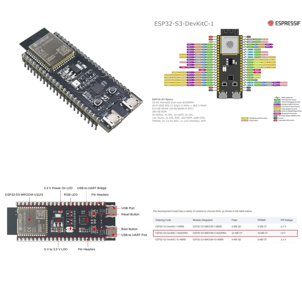 Espressif ESP32-S3-DevKitC-1 개 - Esp32 S3 리뷰 및 가격