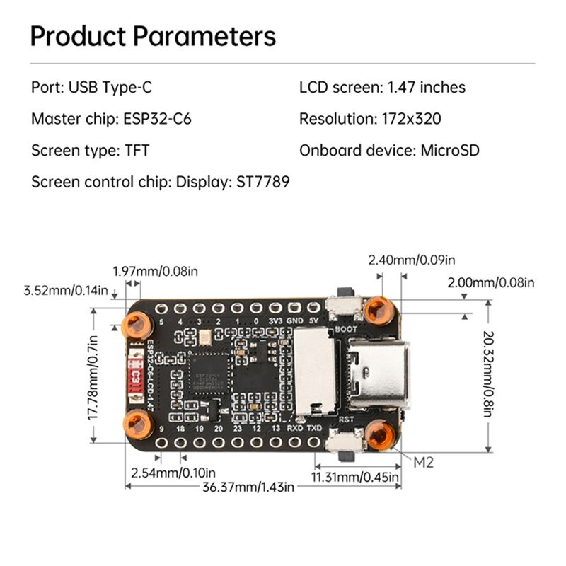 [NEW A09R!】 Esp32-C6 1.47인치 LC - Esp32 C6 리뷰 및 가격