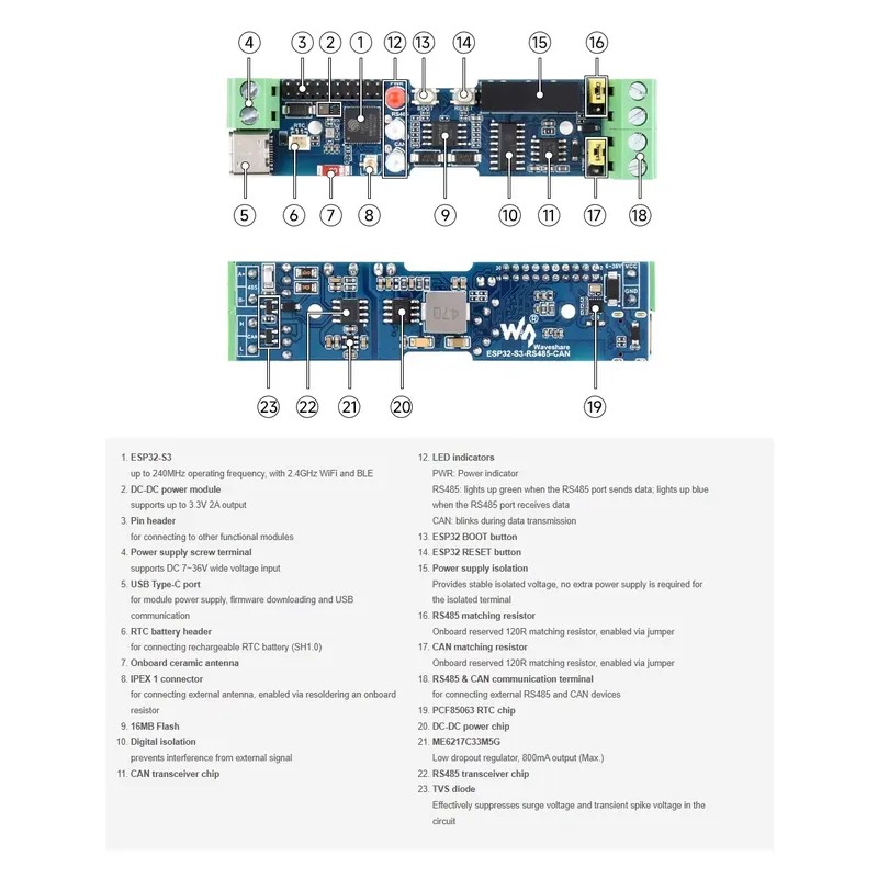산업용 ESP32-S3 제어 보드, RS485 및 CA - Esp32 S3 리뷰 및 가격