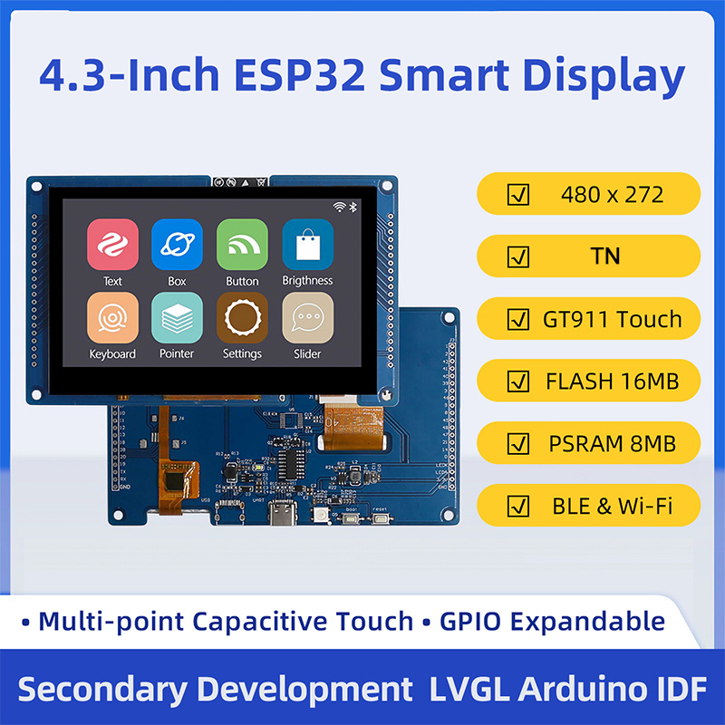 ESP32 S3 4.3인치 480*272 정전식 터치  - Esp32 P4 리뷰 및 가격